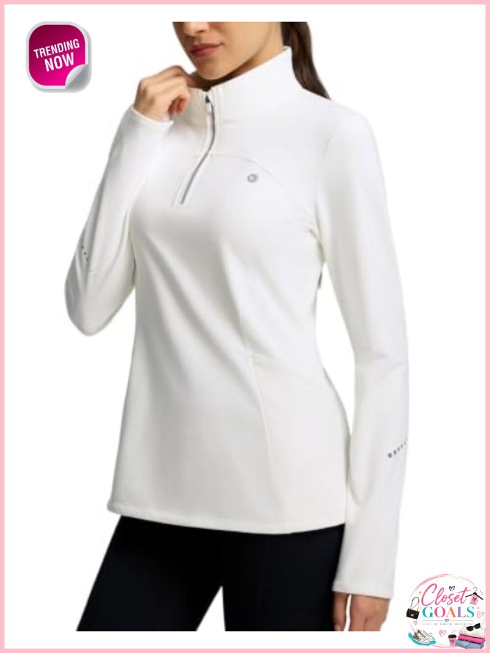 Fleece Lined Quarter Zip Running Jacket Thermal Pullover Athletic Fit